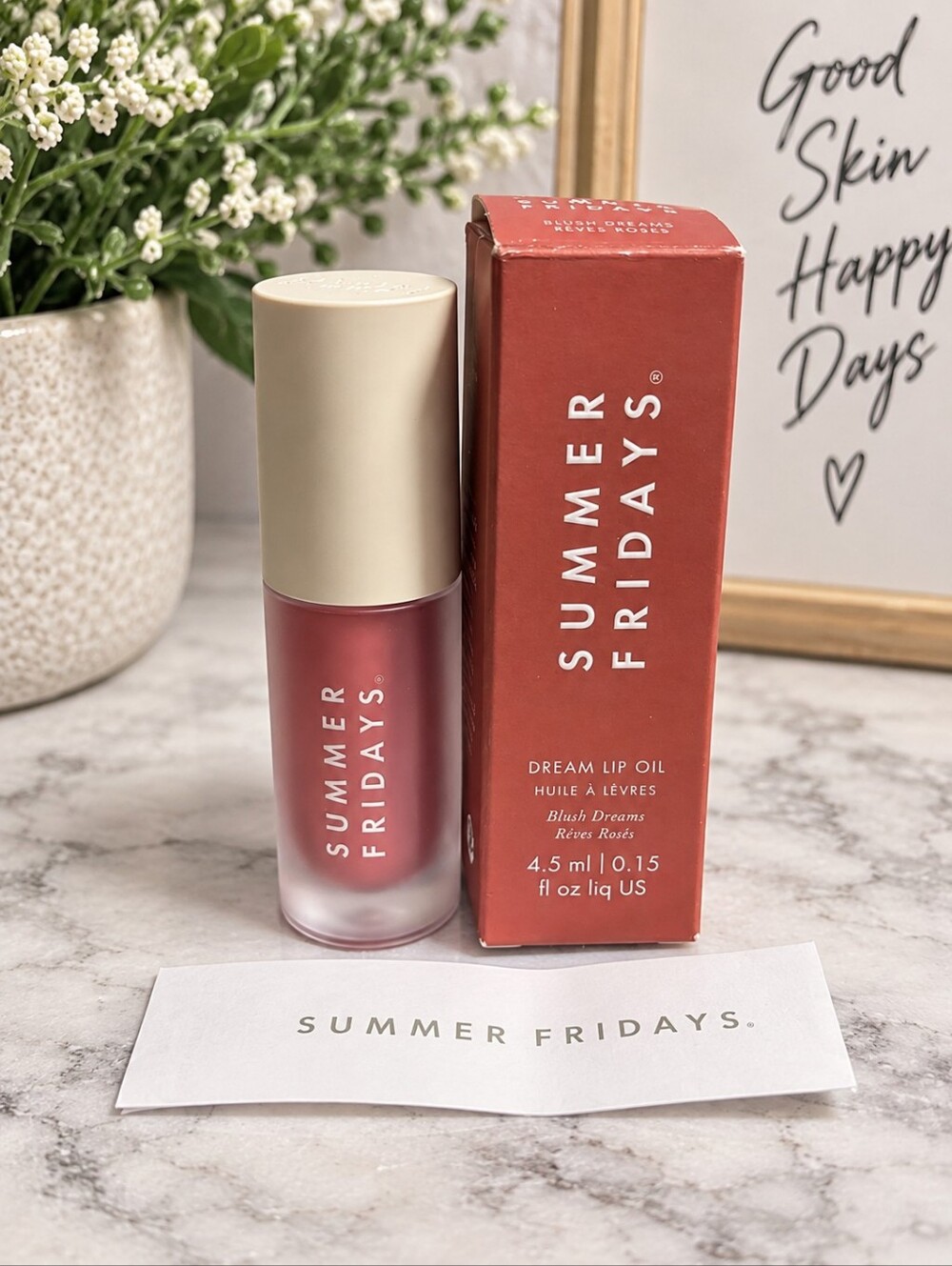 Summer Fridays Dream Lip Oil Blush Dreams 0.15 oz New in Box